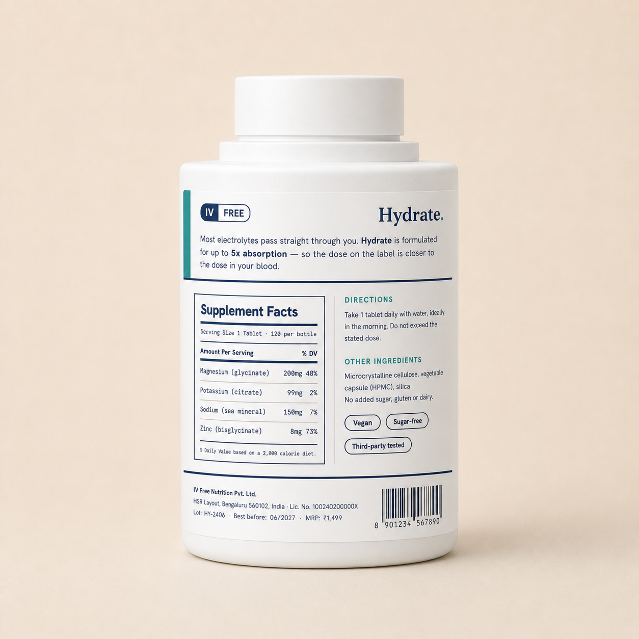 Hydrate Electrolyte Complex – 120 Tablets